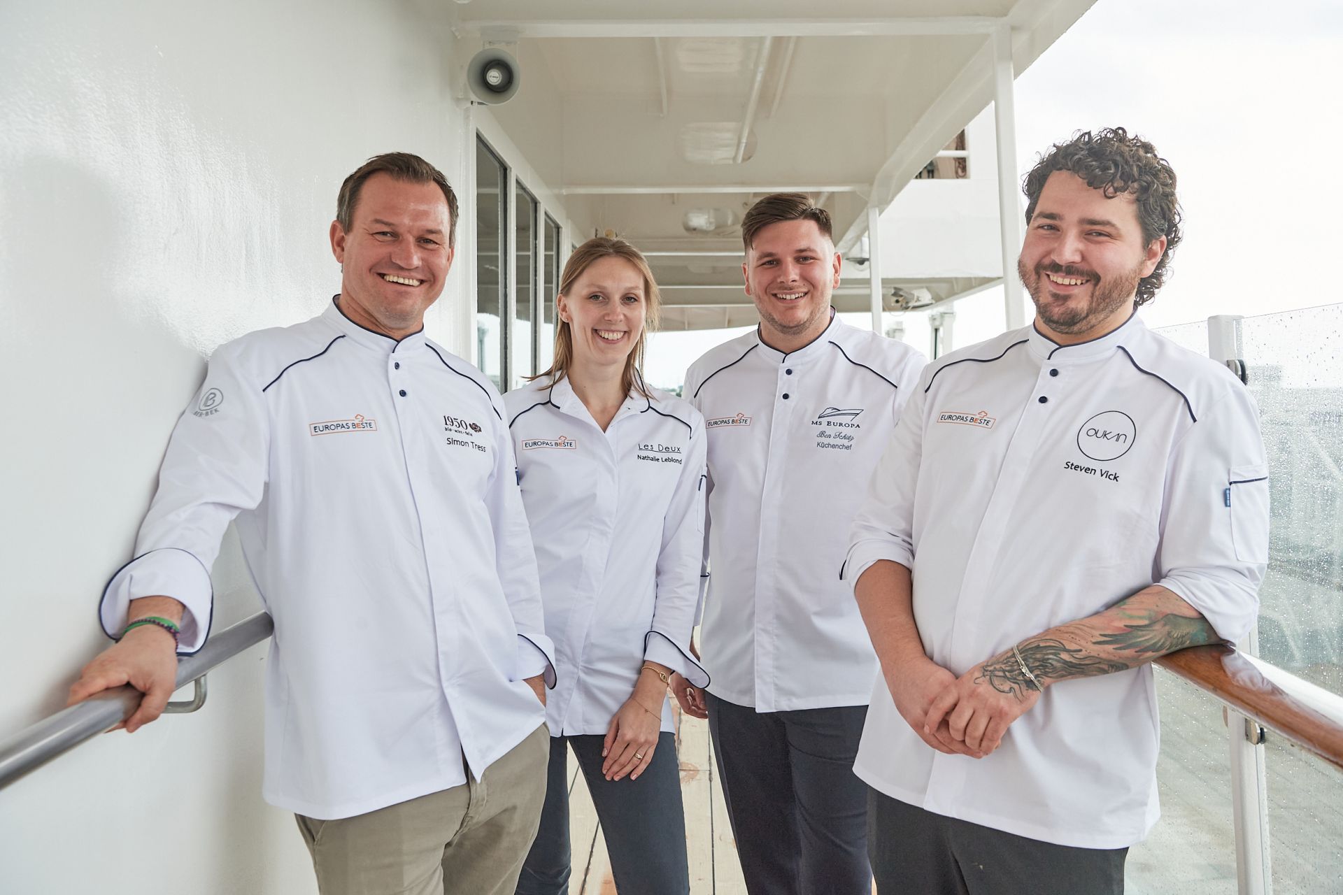 EUROPAs Beste 2025, MS EUROPA, Hamburg, Hapag-Lloyd Cruises, Gourmet-Event, Simon Tress, Nathalie Leblond, Ben Schütz, Steven Vick - © Hapag-Lloyd Cruises / Ulrich Schaarschmidt